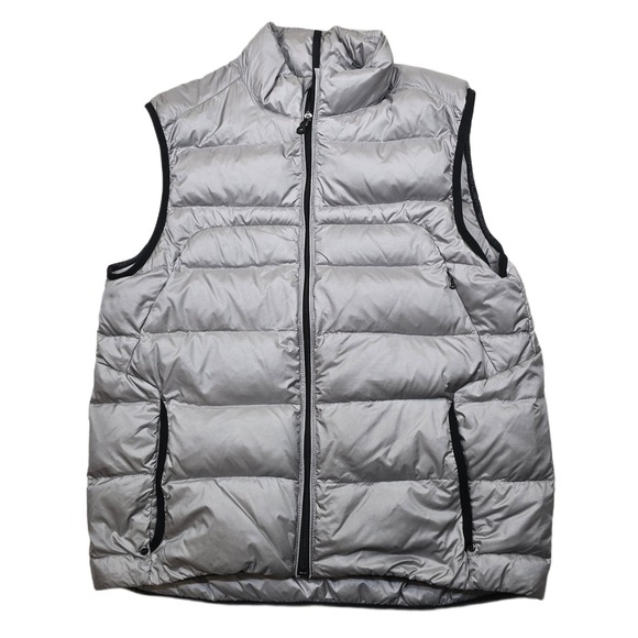 RLX Ralph Lauren Down Puffer Vest Mens Large Silver Zip Nylon